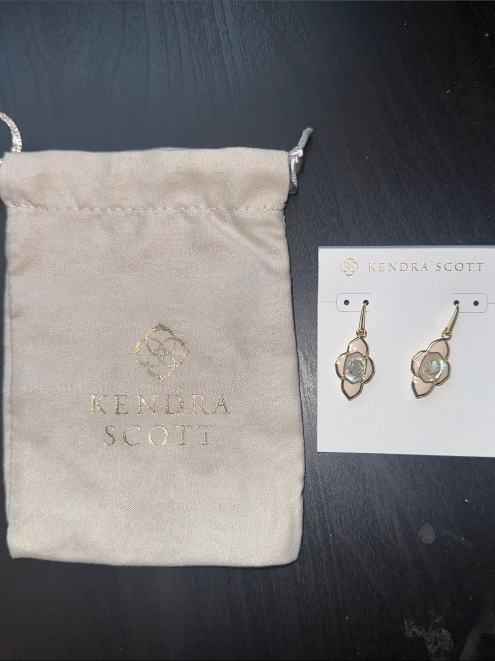 NEW Kendra Scott Abbie Medallion drop earrings gold neutral gift NWT jewelry
